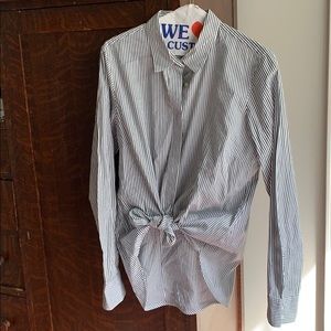 Striped women’s button down oxford